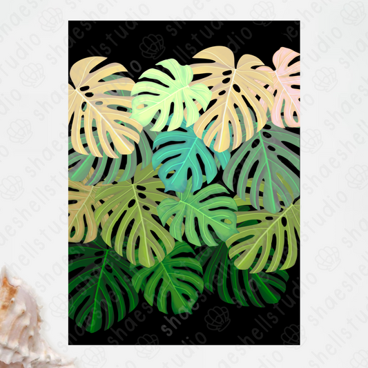 2A. monstera art print - 5x7 Botanical Wall Art