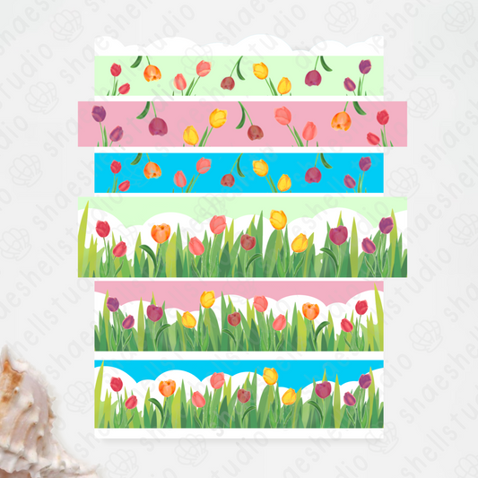 1Z. tulips sticker tape sticker sheet