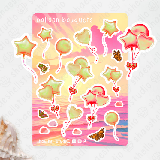 1S. ✨orange balloon bouquet sticker sheet (3/3)*