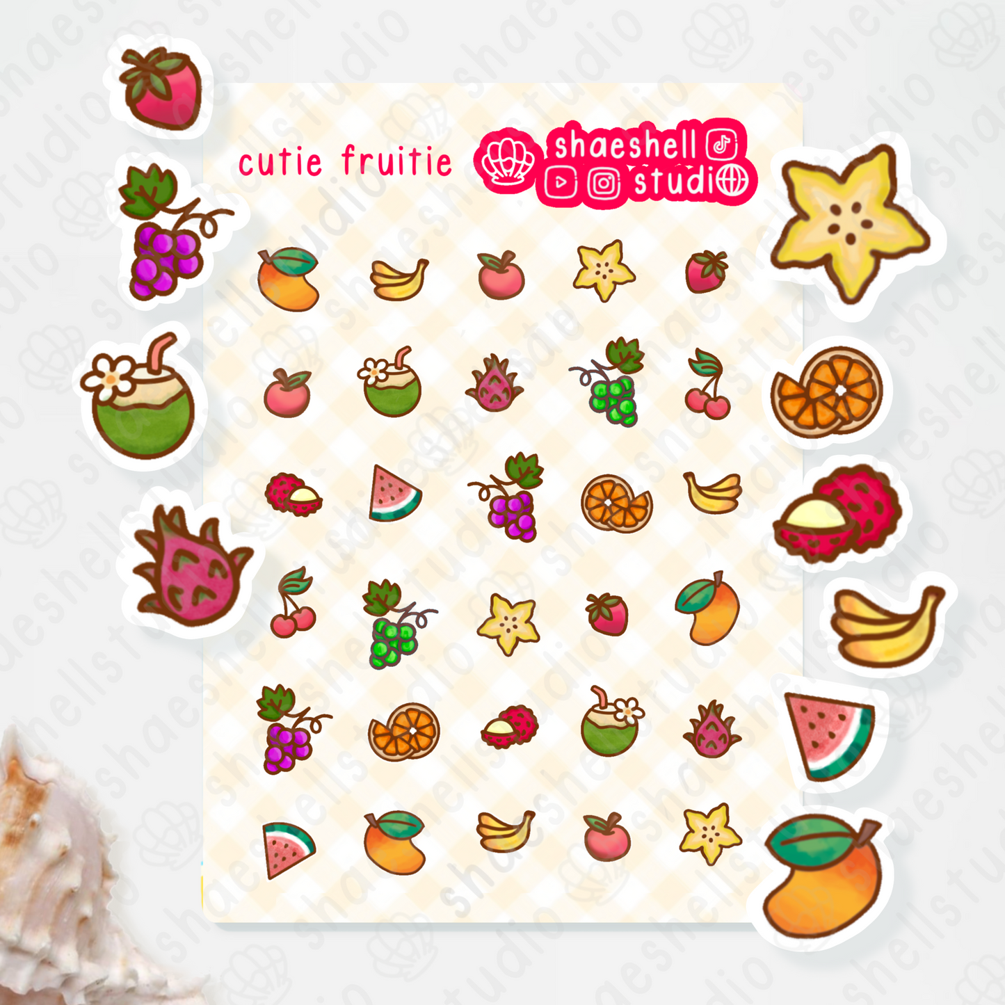 1V. cutie fruitie sticker sheet
