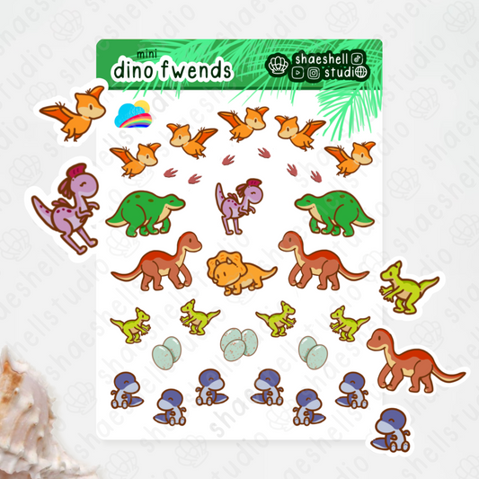 1O. mini dino fwends sticker sheet