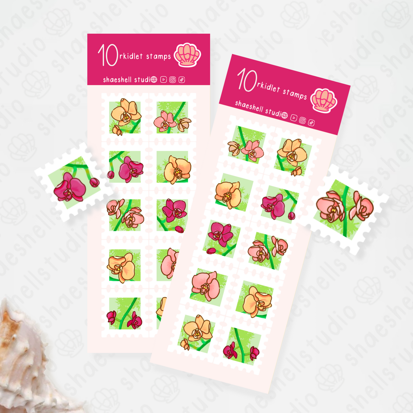 1P. orkidlets stamps sticker sheets (x2/ order)
