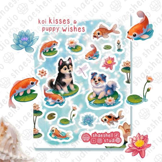 2A. koi kisses & puppy wishes sticker sheet