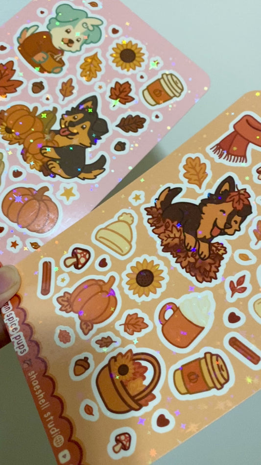 2E. ✨ Pumpkin Patch Pups Sticker Sheet - Seasonal